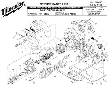Part Location Diagram of 43-54-0331 Milwaukee Front Blade Guard