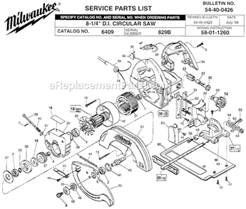 Part Location Diagram of 16-70-0505 Milwaukee 120 V. Armature