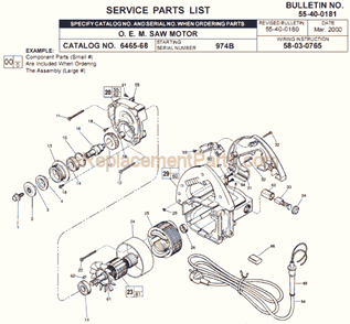 Part Location Diagram of 22-33-0456 Milwaukee Suppressor Assembly