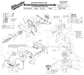 Part Location Diagram of 44-96-0130 Milwaukee Roller