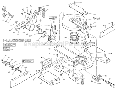 Page B Diagram and Parts List for 6494-50 SER 840A Milwaukee Miter Saw