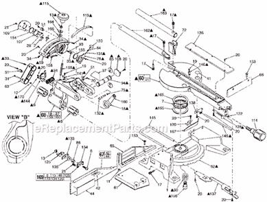 Page B Diagram and Parts List for 6496 SER 882B Milwaukee Miter Saw