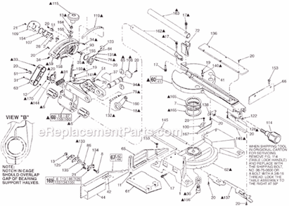 Page B Diagram and Parts List for 6497 SER 882C Milwaukee Miter Saw