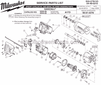 Part Location Diagram of 22-64-1627 Milwaukee Cord Set 16 2 S 120v