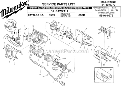 Part Location Diagram of 12-99-1740 Milwaukee Nameplate Blank