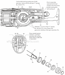 Page B Diagram and Parts List for 6514-21 SER 372A Milwaukee Reciprocating Saw