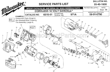 Part Location Diagram of 12-99-2140 Milwaukee Nameplate Blank