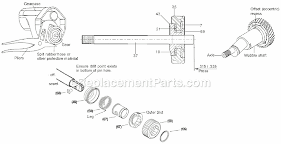 Page B Diagram and Parts List for 6517-20 SER 917E Milwaukee Reciprocating Saw