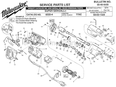 Part Location Diagram of 14-74-0270 Milwaukee Shoe Assembly