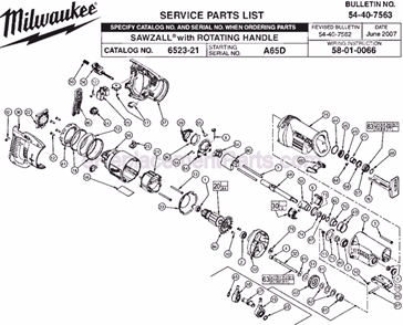Part Location Diagram of 23-94-7420 Milwaukee Lead Wire Assy