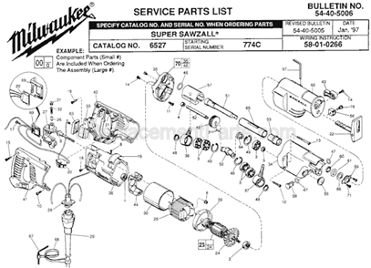 Part Location Diagram of 32-40-2101 Milwaukee IPS Gear Assembly