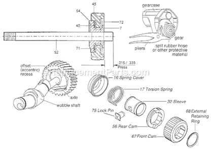 Page B Diagram and Parts List for 6537-75 SER 986A Milwaukee Reciprocating Saw