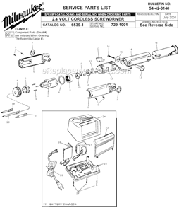 Page A Diagram and Parts List for 6539-6  Milwaukee Electric Drill