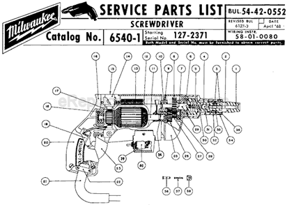 Part Location Diagram of 28-50-4523 Milwaukee Motor Housing