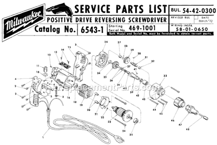 Part Location Diagram of 16-22-1295 Milwaukee 115 V. Armature