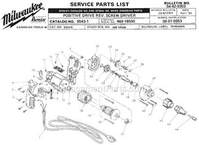 Part Location Diagram of 02-55-0150 Milwaukee Loose Roller Bearing