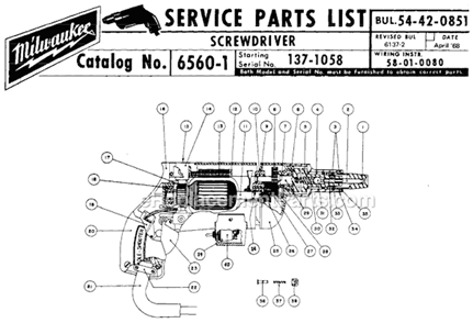 Part Location Diagram of 22-75-0055 Milwaukee Switch Dial