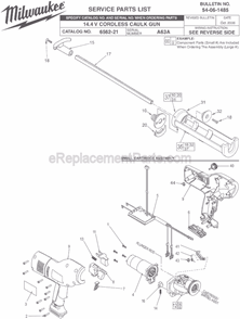 Part Location Diagram of 43-98-0645 Milwaukee Knob