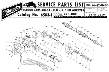 Part Location Diagram of 42-70-5010 Milwaukee Drive Chuck (Standard Range)