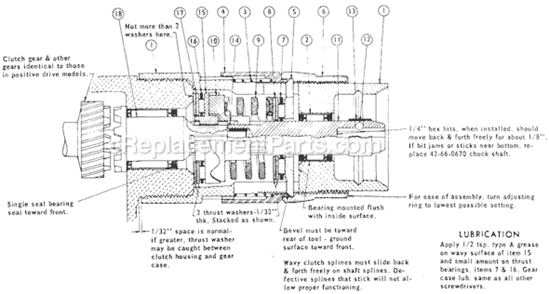 Page B Diagram and Parts List for 6583-1 SER 470-1001 Milwaukee Electric Drill
