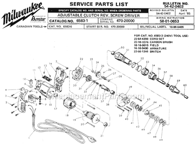 Part Location Diagram of 42-05-0010 Milwaukee Adjustment Ring