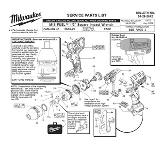 Fig-0 Diagram and Parts List for 2655-20 E56C Milwaukee Impact Driver