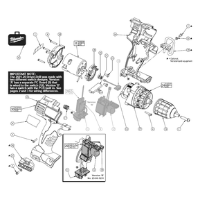 Fig-0 Diagram and Parts List for 2601-20  Milwaukee Cordless Drill