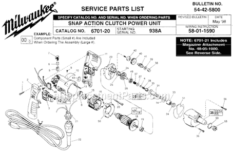 Part Location Diagram of 22-56-0808 Milwaukee Pin Housing 3 Wire Assembly.