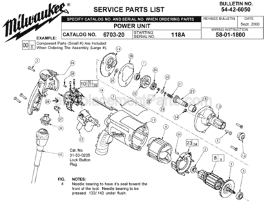 Part Location Diagram of 45-28-0195 Milwaukee Slinger - 5 Tooth