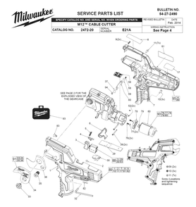 Fig-0 Diagram and Parts List for 2472-20 E21A Milwaukee Nibbler & Shears