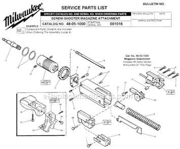 Page B Diagram and Parts List for 6705-20 SER 939A Milwaukee Electric Drill