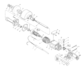 Fig-0 Diagram and Parts List for 5223 584E Milwaukee Angle Grinder