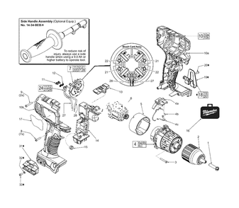 M18 1/2-Inch Driver-Drill Diagram and Parts List for 2606-059 F61D Milwaukee Cordless Drill