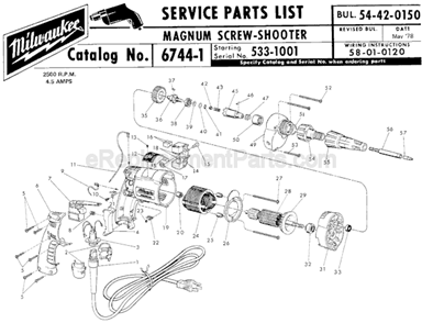 Part Location Diagram of 49-26-1026 Milwaukee Locator Assembly