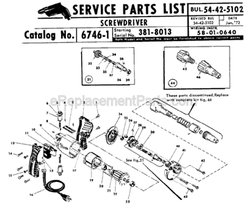 Part Location Diagram of 14-46-0130 Milwaukee Clutch Kit