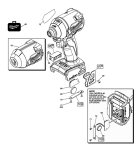 Fig-0 Diagram and Parts List for 2857-20 J64A Milwaukee Impact Driver