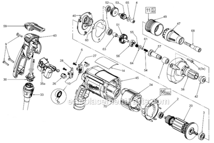 Part Location Diagram of 23-66-2605 Milwaukee Switch