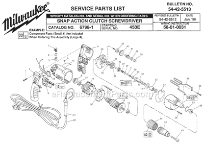 Part Location Diagram of 49-26-1081 Milwaukee Tek Locator Assembly