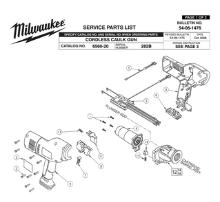 Fig-0 Diagram and Parts List for 6560-21 282B Milwaukee Miscellaneous