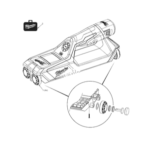 M12 Sub-Scanner Detection Tool Diagram and Parts List for 2291-21 D57A Milwaukee Worklight & Flashlight