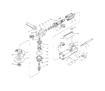 5-Inch D.I. Sander-Grinder Diagram and Parts List for 6141-31 763-22912 Milwaukee Sander Grinder