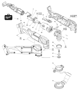 Fig-0 Diagram and Parts List for 2836-20 L53B Milwaukee Multi-Tool