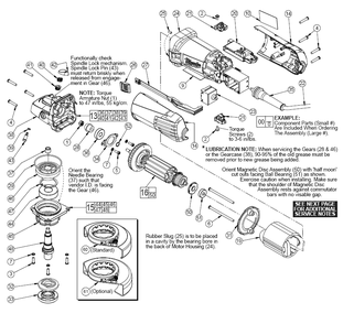 Fig-0 Diagram and Parts List for 6116-33  Milwaukee Angle Grinder