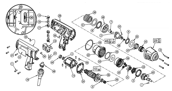 Fig-0 Diagram and Parts List for 9072-55 A12A Milwaukee Impact Driver