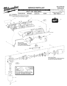 Part Location Diagram of 23-66-2980 Milwaukee Switch Assembly