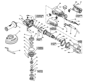Fig-0 Diagram and Parts List for 6149-59A D11A Milwaukee Angle Grinder