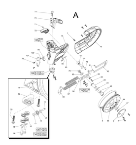 Fig-1 Diagram and Parts List for 6232-21 D51B Milwaukee Saw