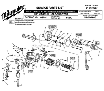 Page A Diagram and Parts List for 0381-1 890207 Milwaukee Cordless Drill