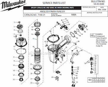 Part Location Diagram of 44-90-0785 Milwaukee Snap Ring