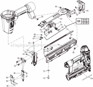 Page B Diagram and Parts List for 7145-21 SER A89A Milwaukee Nailer